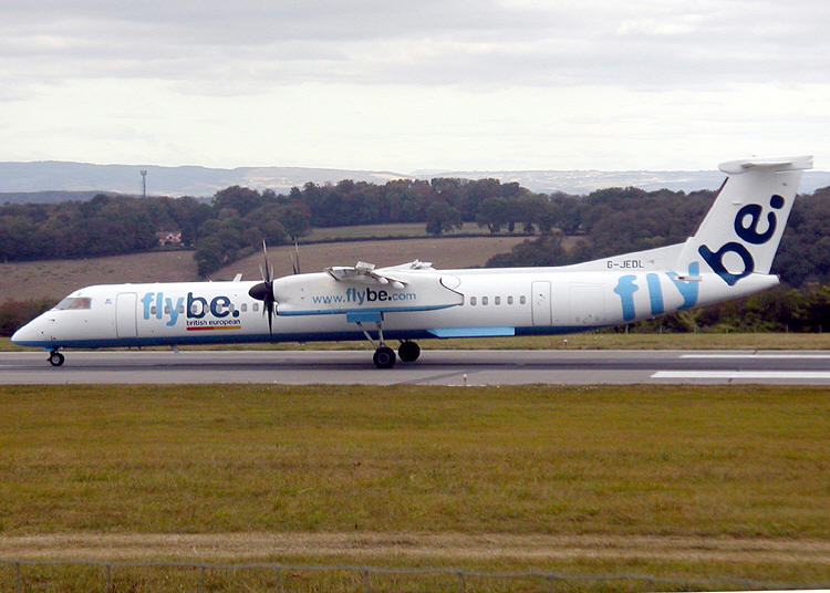 Flybe aircraft at Bristol airport