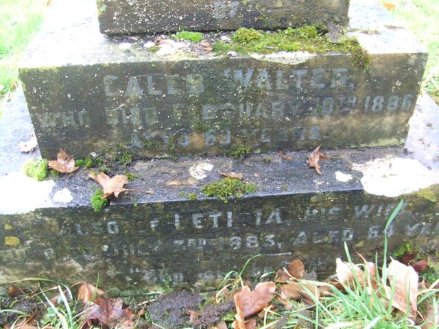 Closeup of Caleb and Letitia's memorial