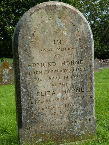 Edmund and Eliza Horne grave