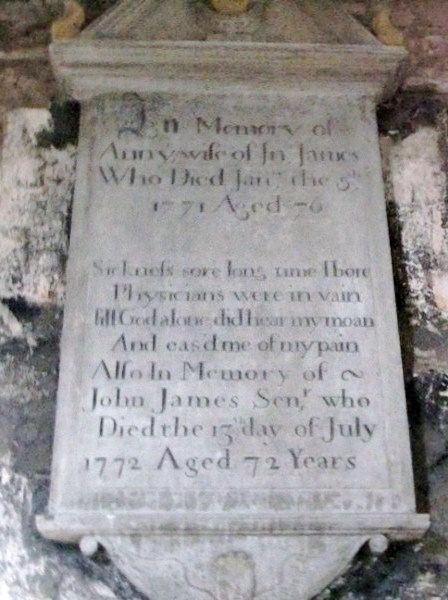 Grosmont Church James Wall Plaque