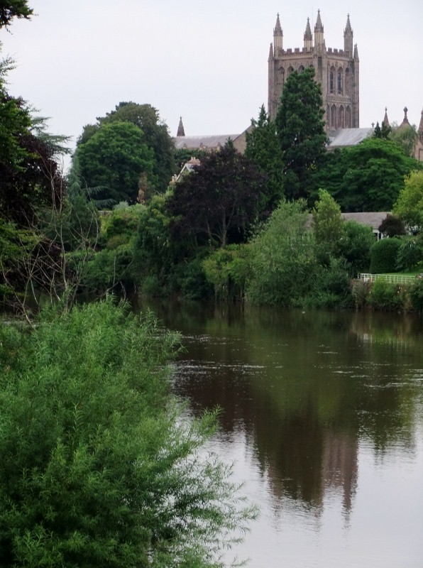 Cathedral from the riverside, Hereford