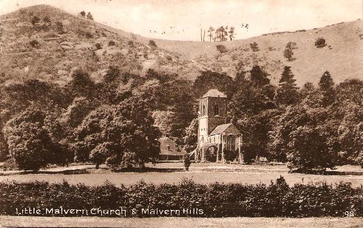 Little Malvern Church and Malvern Hills