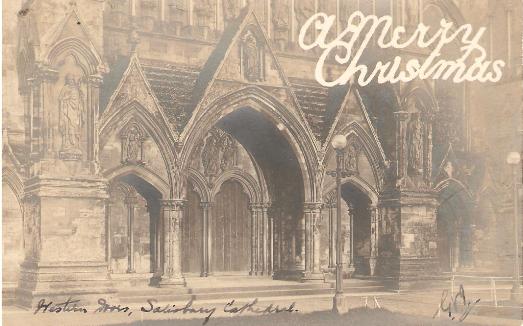 Historic Doors, Salisbury Cathedral - Christmas Greetings