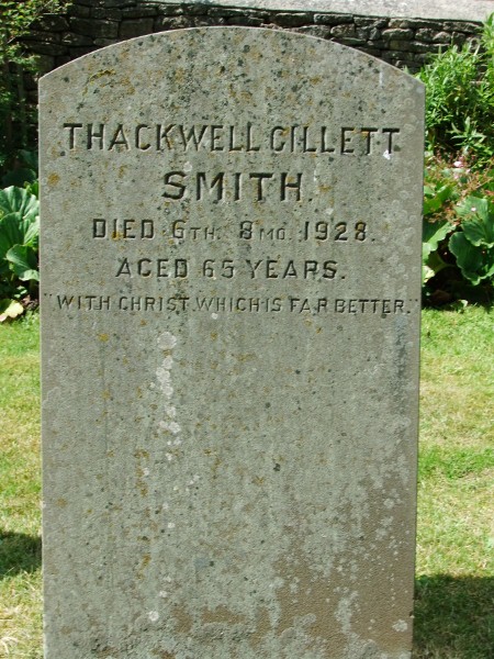 Thackwell Gillett Smith's gravestone