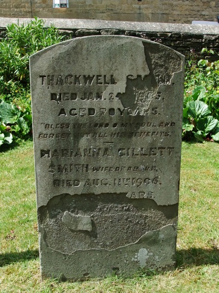 Thackwell and Marianna Smith's gravestone